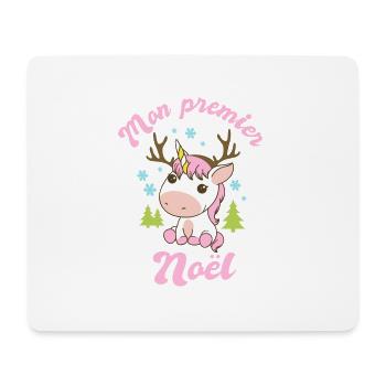Mon premier noël naissance bébe fille grossesse - Tapis de souris (format paysage) - blanc - Devant