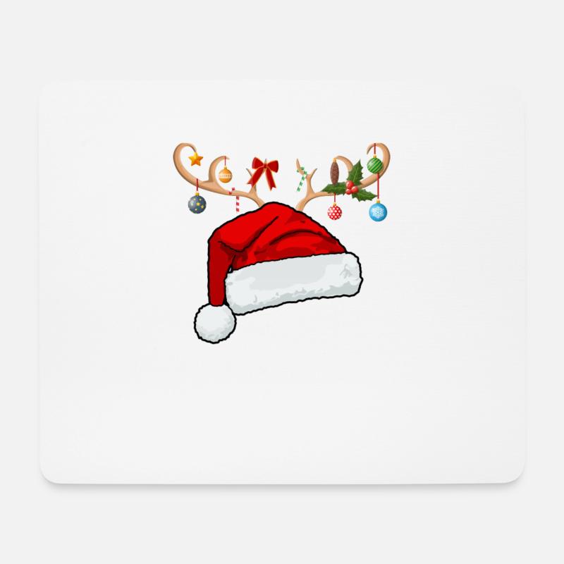 Buchstabe F Weihnachtsmütze - Mousepad (Querformat) - Weiß