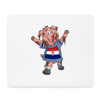Fan Schwein Kroatien - Mousepad (Querformat) - Weiß - Vorne