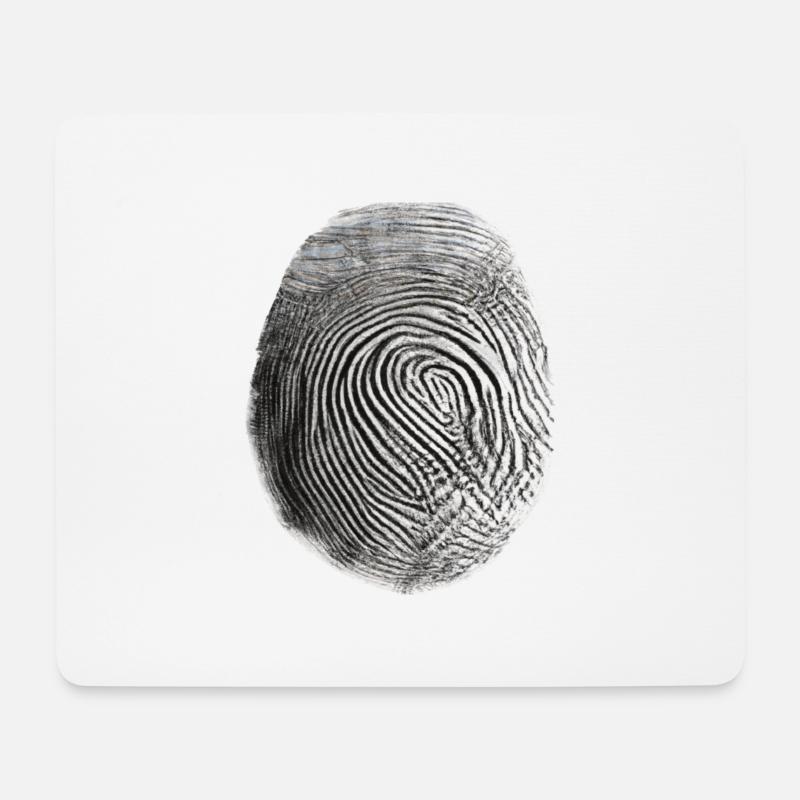 Fingerprint black - Mousepad (Querformat) - Weiß