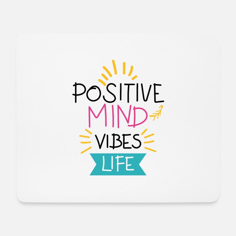 Positive Geist positive Vibes positive Leben Zitat. - Mousepad (Querformat) - Weiß