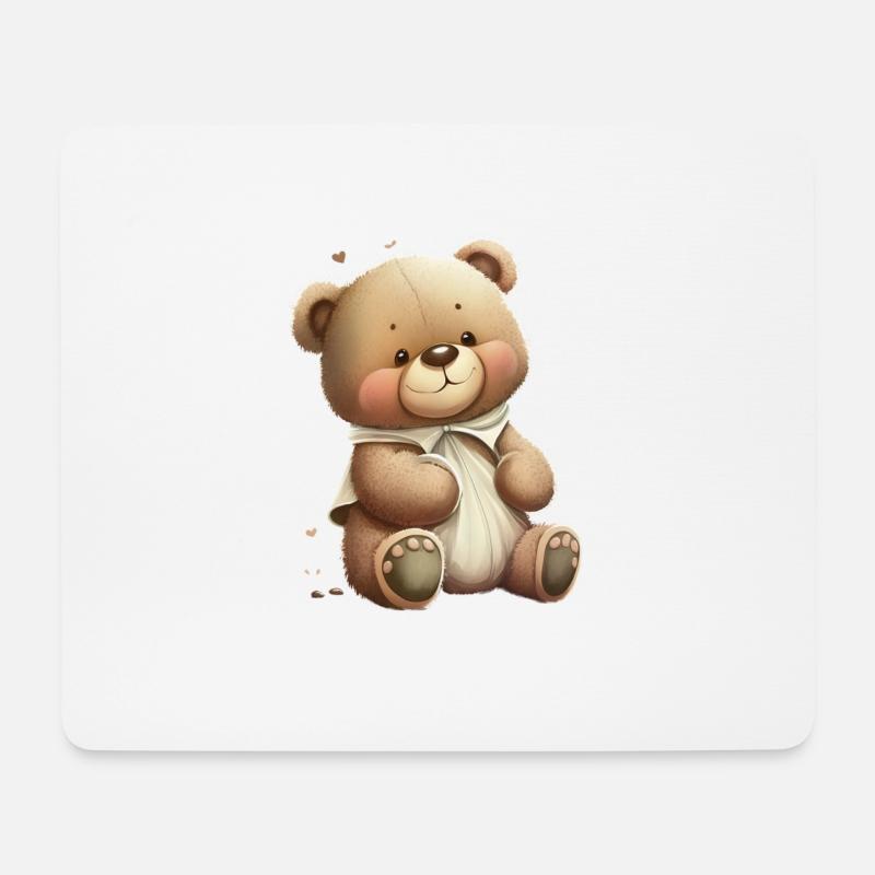 Teddy - Mousepad (Querformat) - Weiß