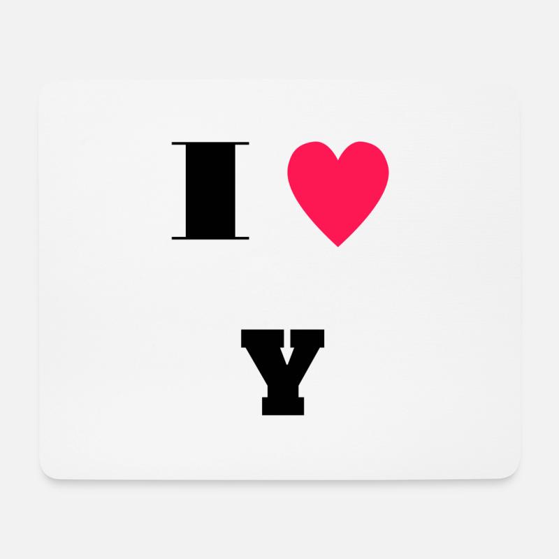 I love Y - Mousepad (Querformat) - Weiß