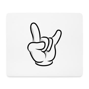 hand symbol - Mousepad (Querformat) - Weiß - Vorne