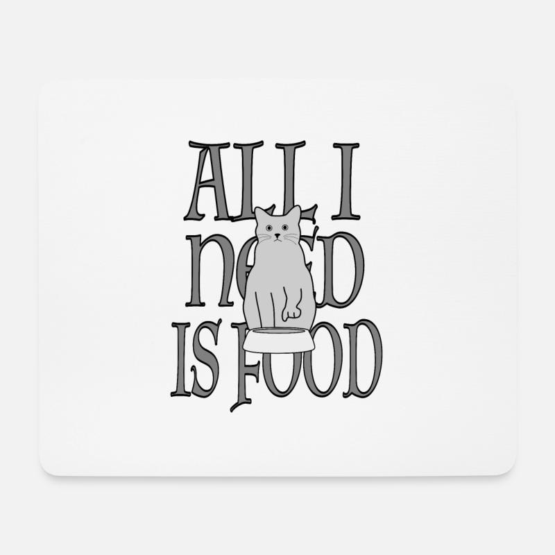 Cat Katze Food Essen - Mouse Pad (horizontal) - white