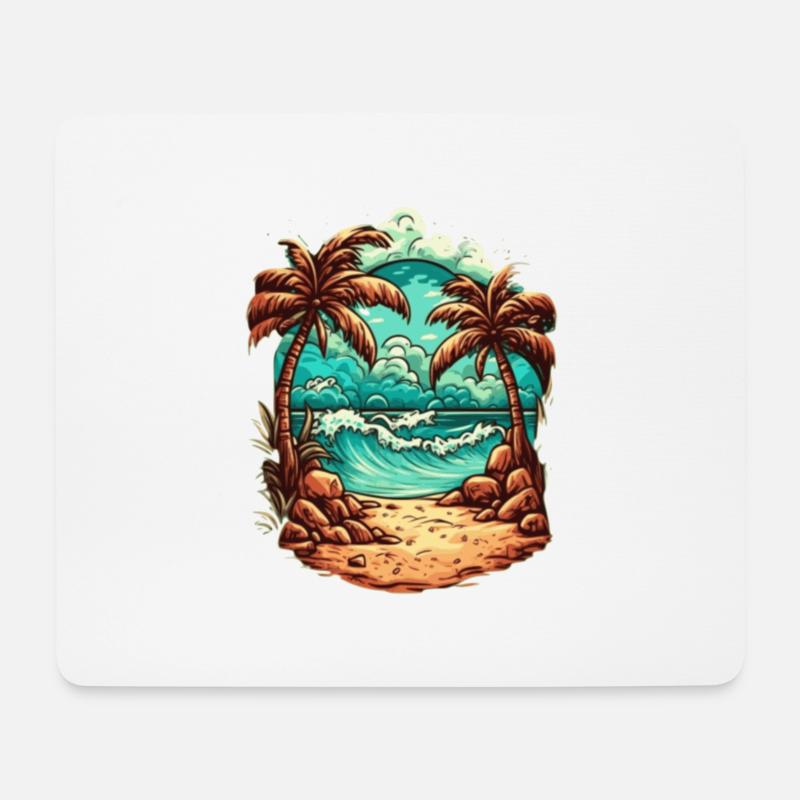 Insel Urlaub Strand Geschenk - Mousepad (Querformat) - Weiß