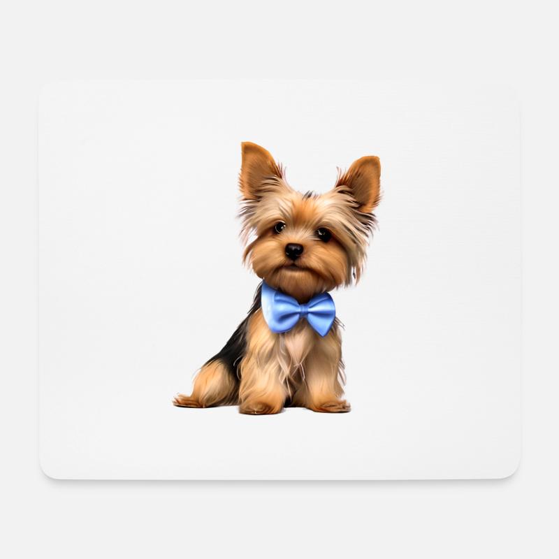Hundewelpe Yorkshire Terrier Hundehalter Hund - Mousepad (Querformat) - Weiß