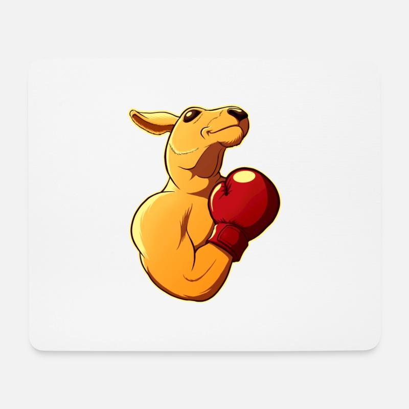 Boxer-Känguru - Mousepad (Querformat) - Weiß