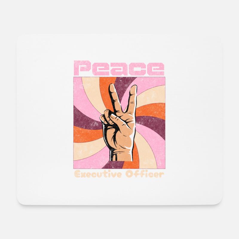 Friede. Hippie-Lebensstil - Mousepad (Querformat) - Weiß