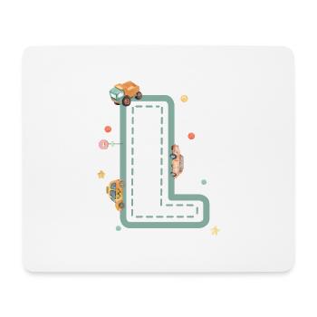Buchstabe l Fahrzeug - personalisiertes Kindergeschenk - Mousepad (Querformat) - Weiß - Vorne