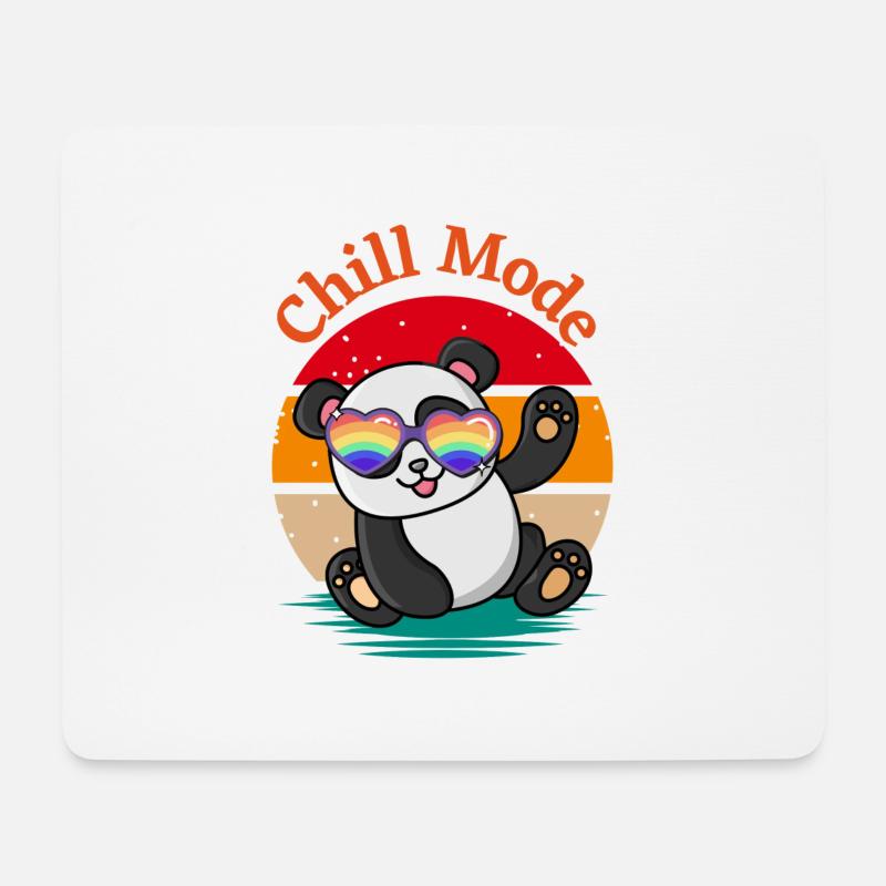 Ein süßer Panda mit Sonnenbrille - Mousepad (Querformat) - Weiß