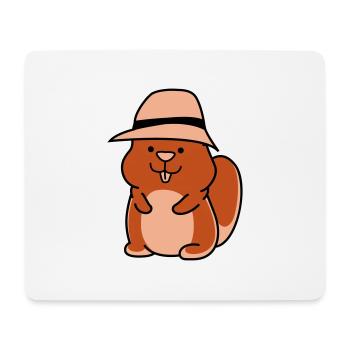 Hamster drôle - Tapis de souris (format paysage) - blanc - Devant