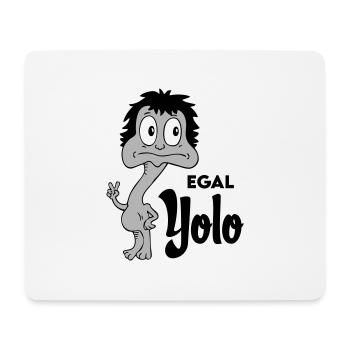 Sprüche Lustige Comic Egal Yolo - Mousepad (Querformat) - Weiß - Vorne