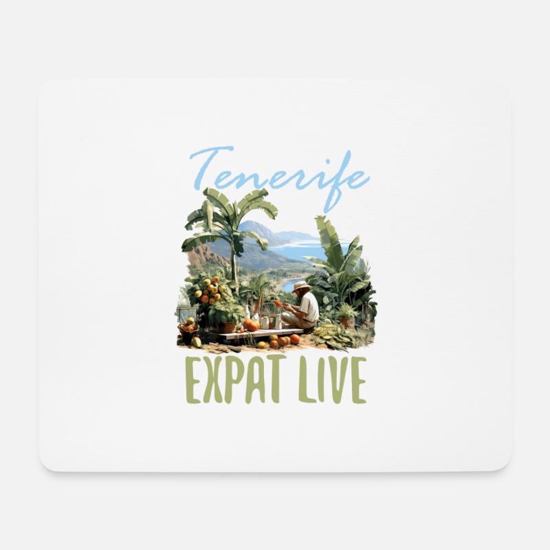 Tenerife Expat Live - Mousepad (Querformat) - Weiß