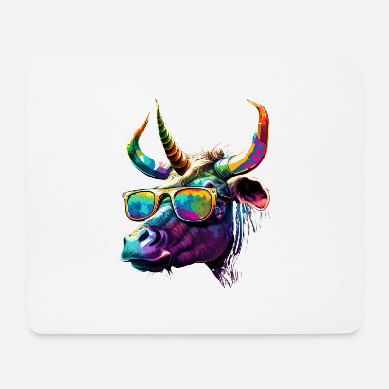Rainbow Bulle - Mousepad (Querformat) - Weiß