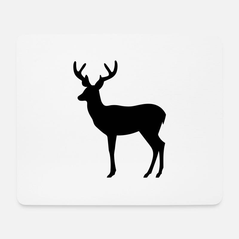 Cerf - Tapis de souris (format paysage) - blanc
