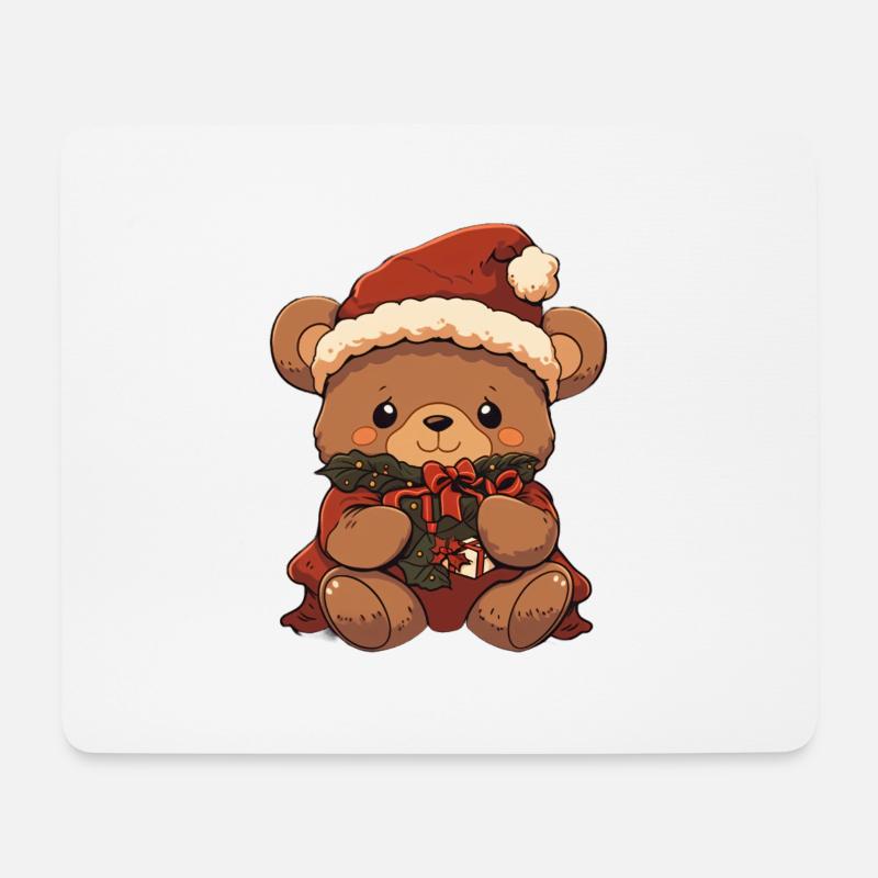christmas teddy 3 - Mousepad (Querformat) - Weiß