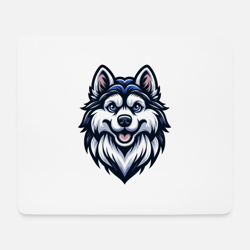 Niedlicher Wolf - Mousepad (Querformat) - Weiß