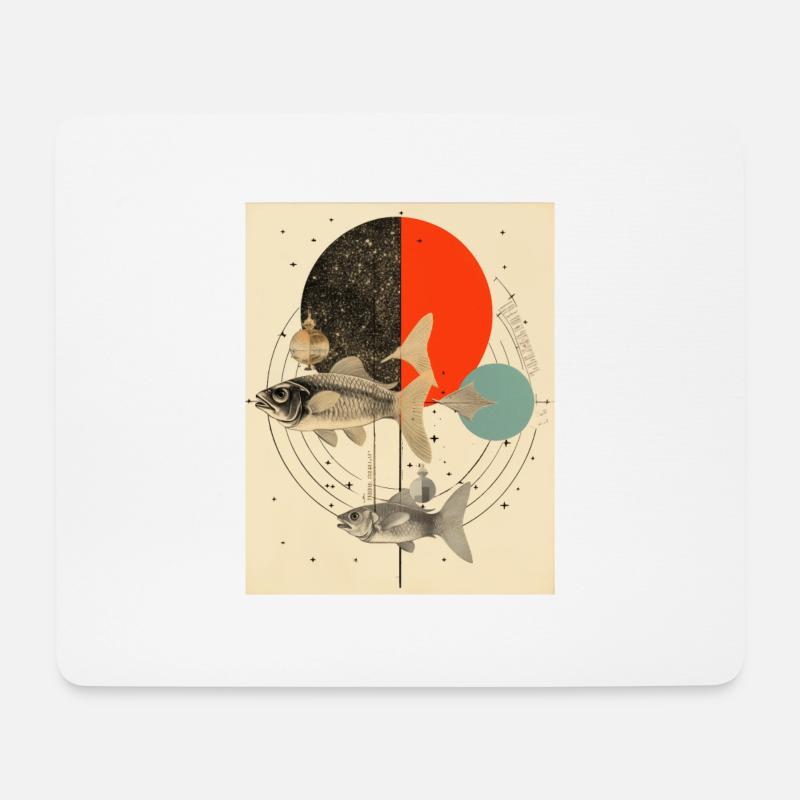 Pisces collage art astrology - Mouse Pad (horizontal) - white