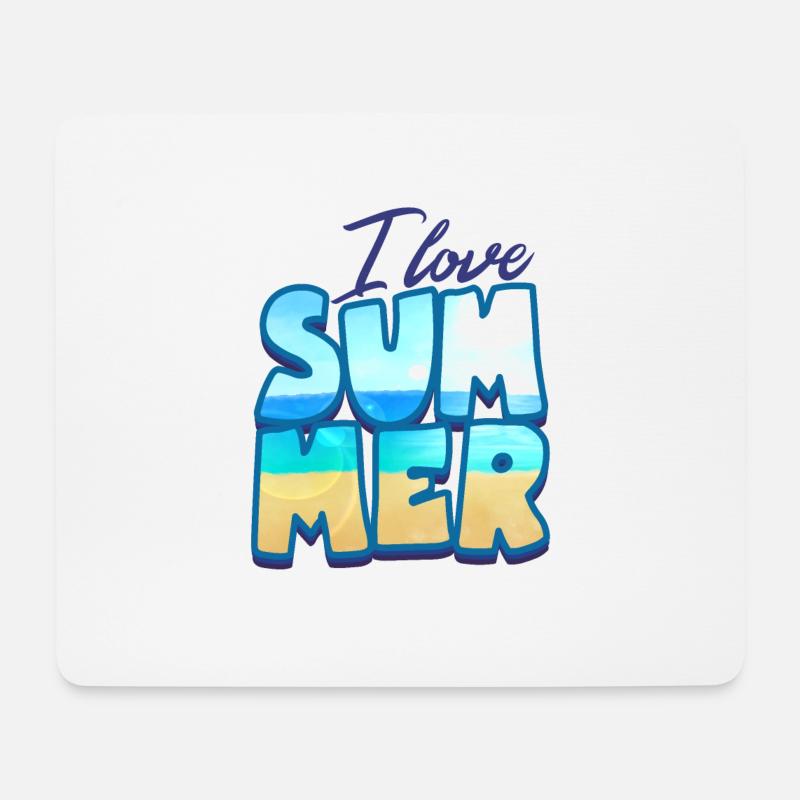 i love summer - Mousepad (Querformat) - Weiß
