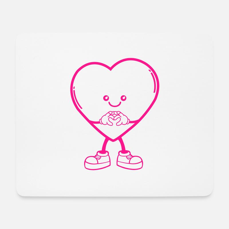 heart comic - Mousepad (Querformat) - Weiß
