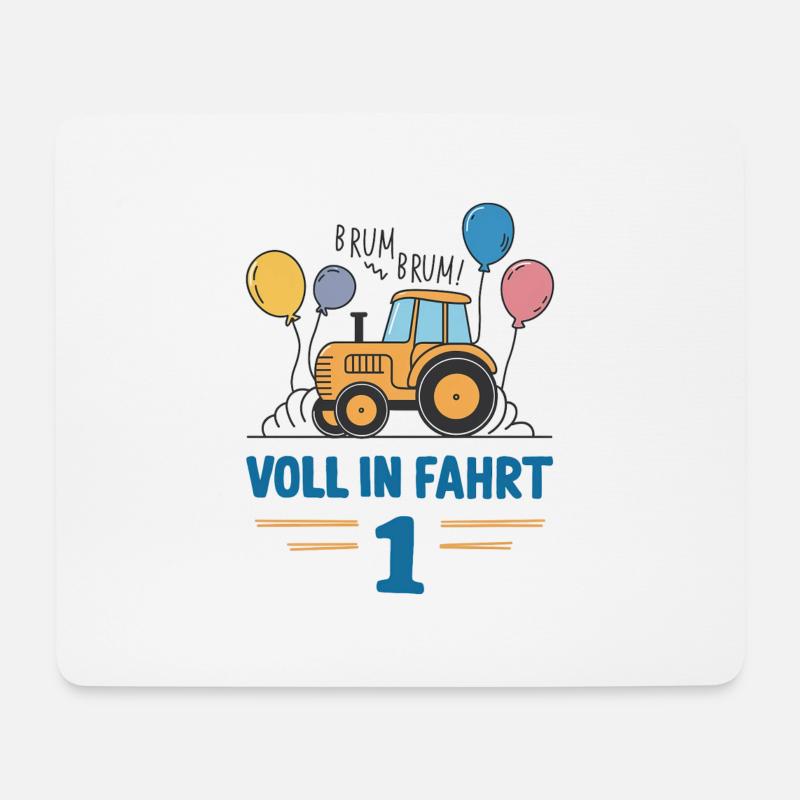 Cooler Traktor 1. Geburtstag: Bestseller Geschenk! - Mousepad (Querformat) - Weiß