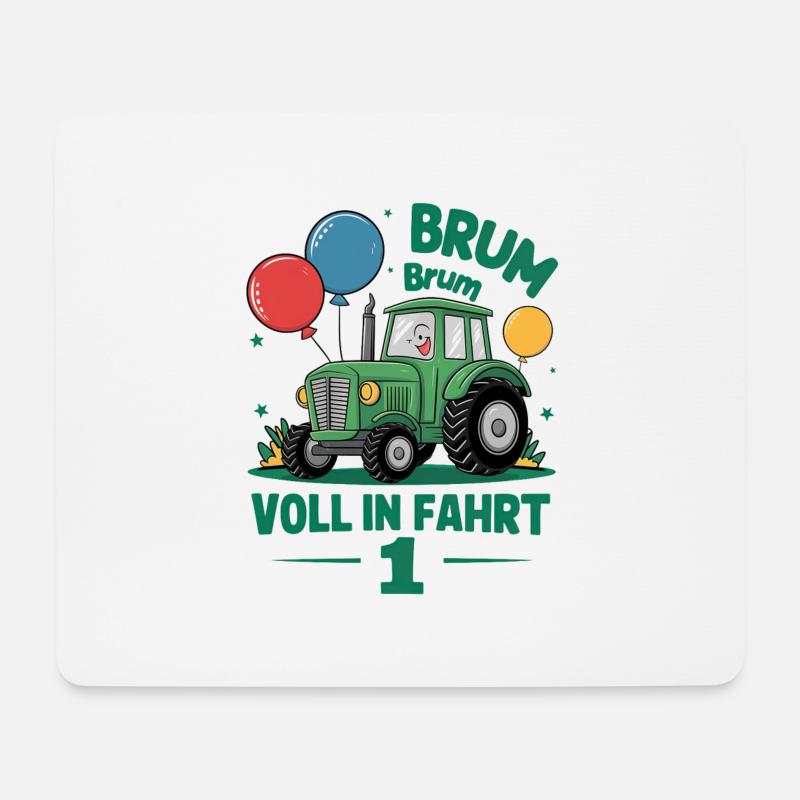 Cooler Traktor 1. Geburtstag: Bestseller Geschenk! - Mousepad (Querformat) - Weiß