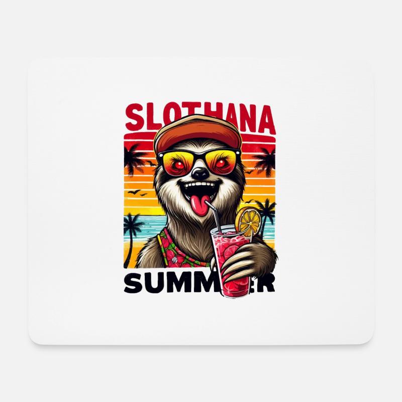 Slothana Summer - Mousepad (Querformat) - Weiß