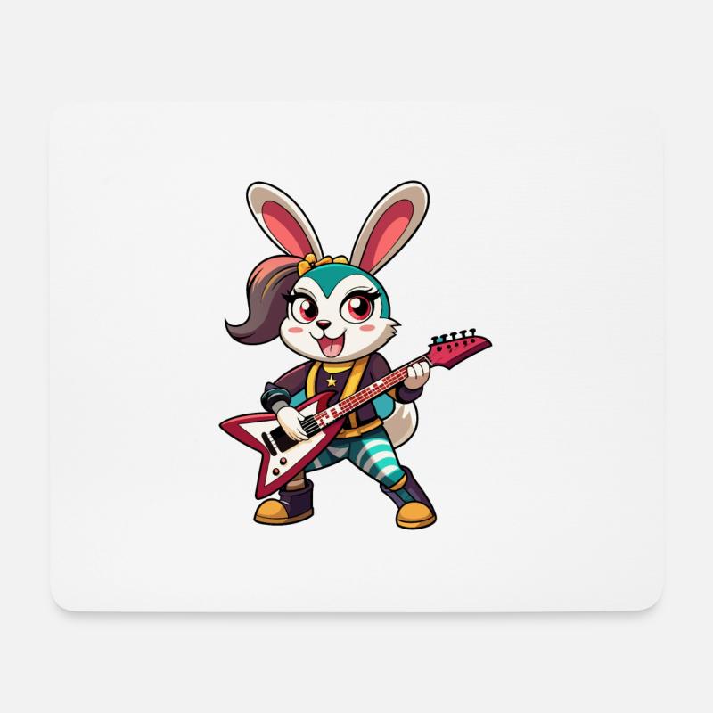 Niedlicher kleiner weiblicher Hase - Mousepad (Querformat) - Weiß