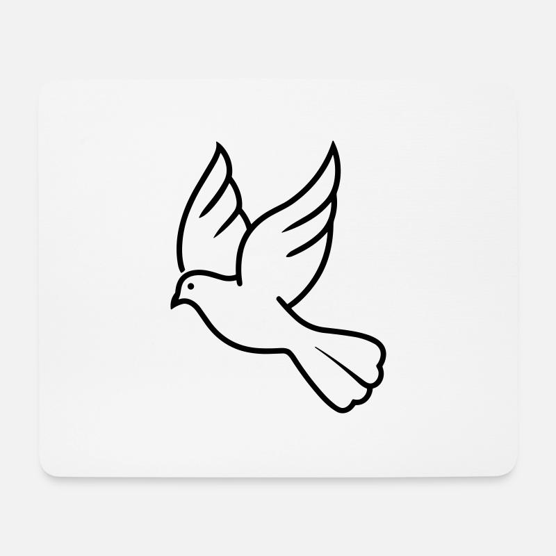 Taube - Mousepad (Querformat) - Weiß
