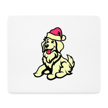 Chien Bande Dessinée Animal Noël - Tapis de souris (format paysage) - blanc - Devant