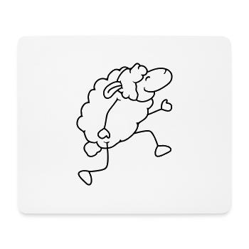 Sheep walks happily proudly dancing going hiking - Mouse Pad (horizontal) - white - Front