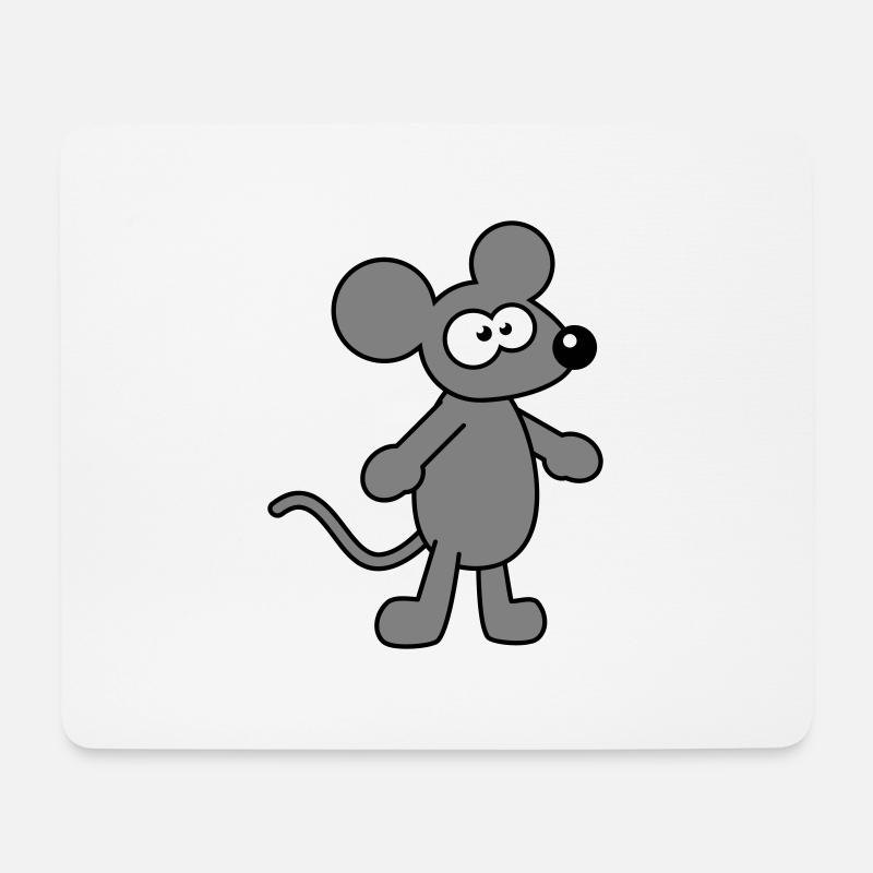 Maus Mäuschen Süße Kleine Ratte Nager Lustig Comic - Mousepad (Querformat) - Weiß