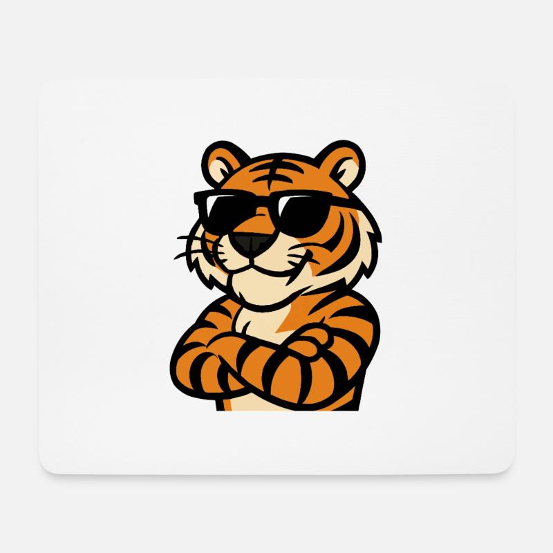 tiger sonnenbrille - Mousepad (Querformat) - Weiß