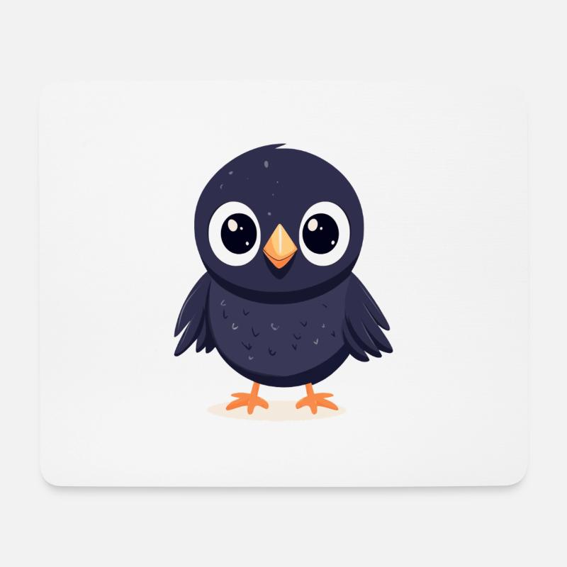 kleiner Rabe - Mousepad (Querformat) - Weiß