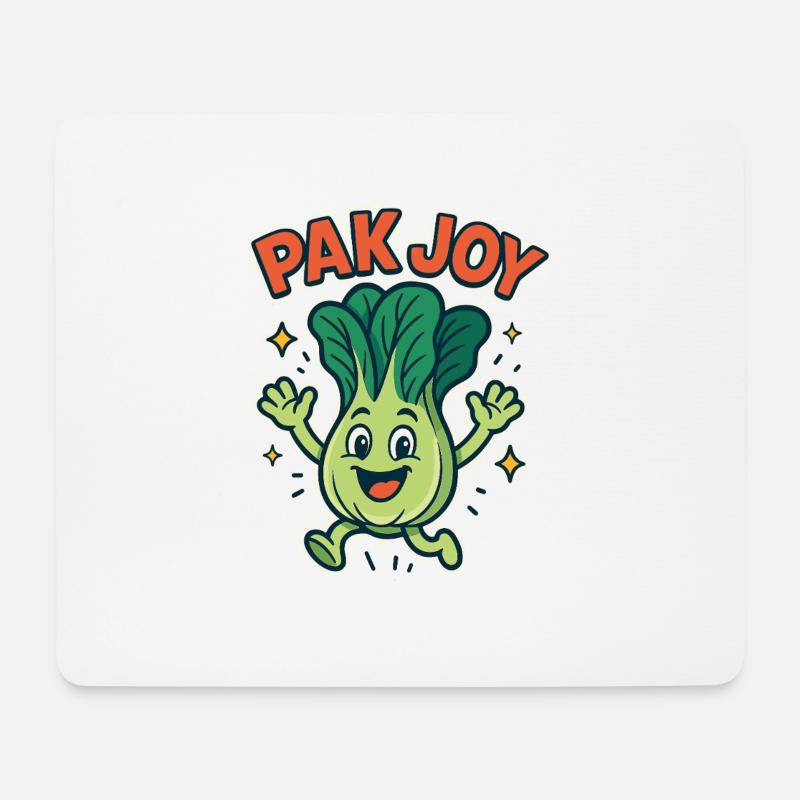 Pak Joy – Glückliches Pak Choi - Mousepad (Querformat) - Weiß