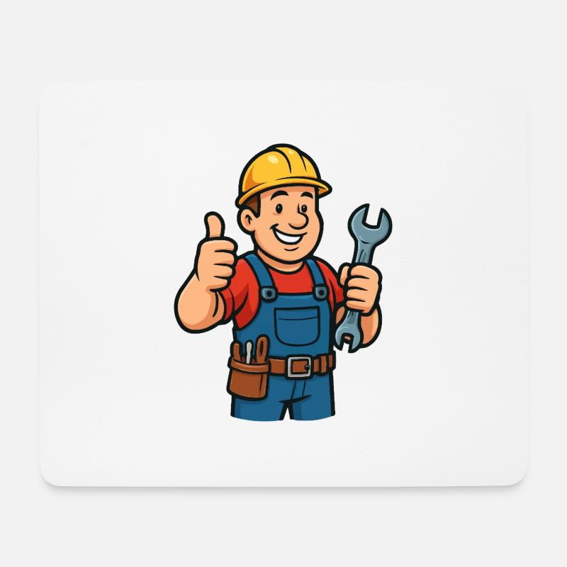 handwerker - Mousepad (Querformat) - Weiß