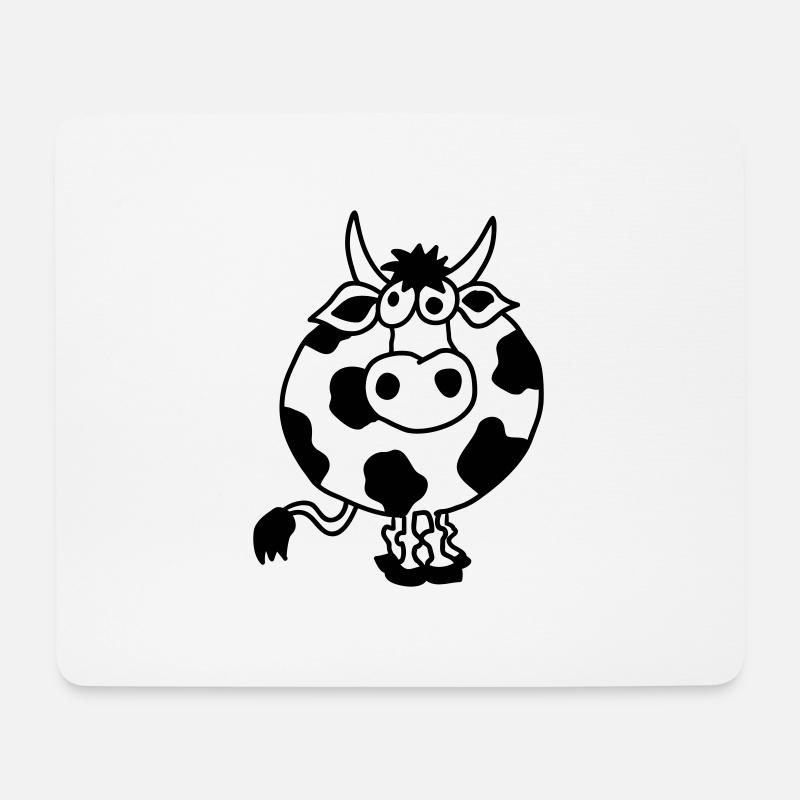 kuh - Mousepad (Querformat) - Weiß