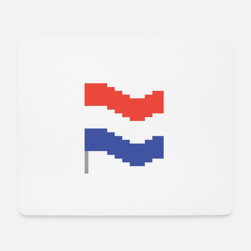 Niederlande Flagge Pixel Art - Mousepad (Querformat) - Weiß
