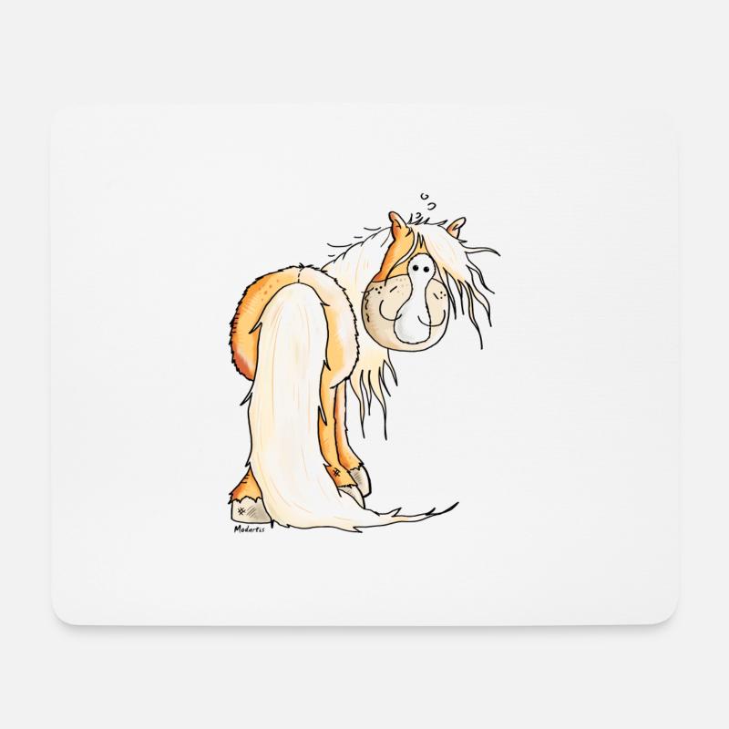 Goldiger Haflinger - Mousepad (Querformat) - Weiß