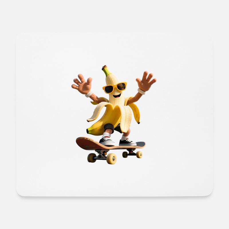 Coole Skateboard-Banane - Mousepad (Querformat) - Weiß