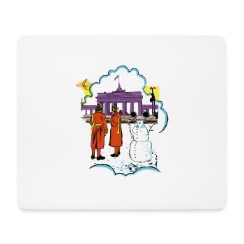 Brandenburg Gate Berlin snowman GDR - Mouse Pad (horizontal) - white - Front