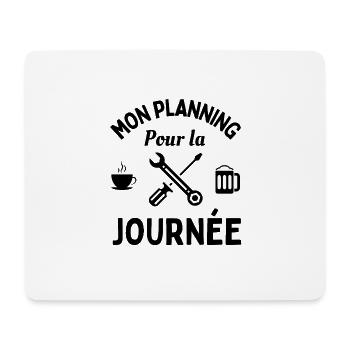 mon planning pour la journée - Tapis de souris (format paysage) - blanc - Devant