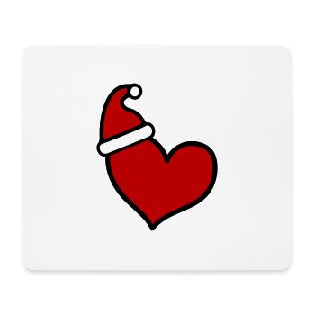 Coeur Noël - Tapis de souris (format paysage) - blanc - Devant