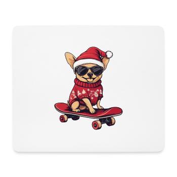 Chihuahua Chien Noël Drôle - Tapis de souris (format paysage) - blanc - Devant
