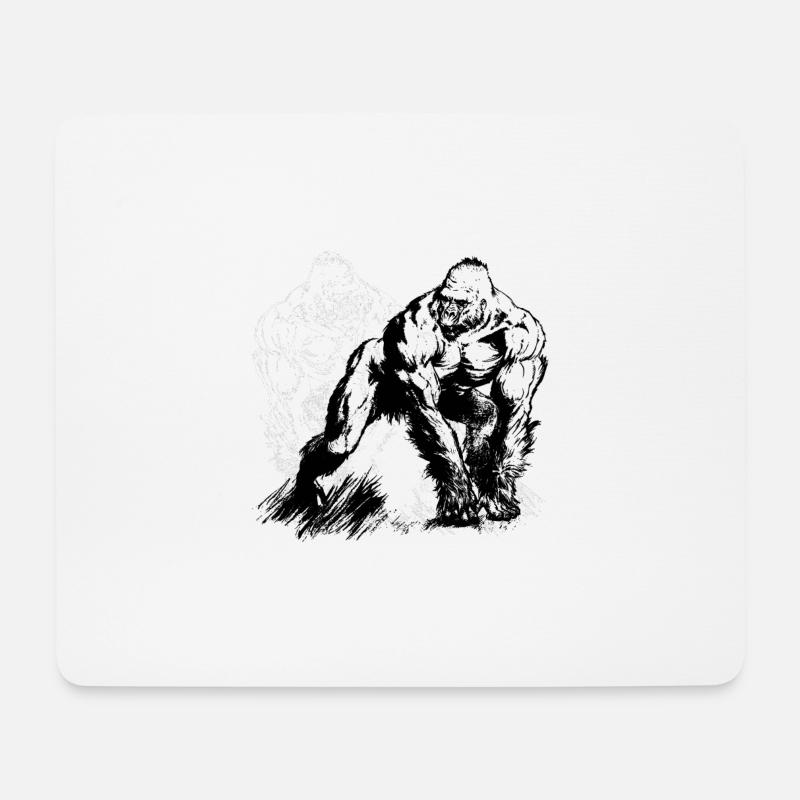 Gorilla BlancoyBlack - Mousepad (Querformat) - Weiß