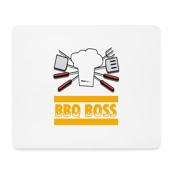 Cadeau BBQ BOSS - Tapis de souris (format paysage) - blanc - Devant