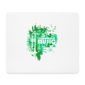 Idée cadeau d’instrument de musique - Trompette - Tapis de souris (format paysage) - blanc - Devant