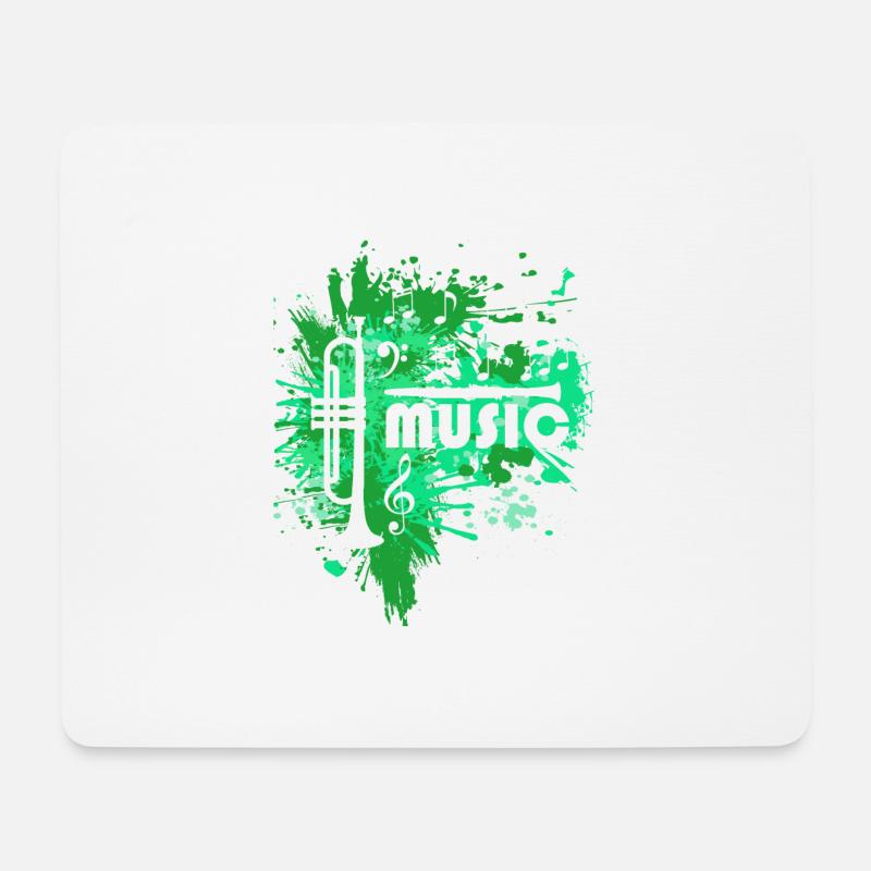 musikinstrument geschenkidee - trompete - Mousepad (Querformat) - Weiß