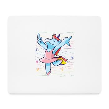 Einhorn mittelfinger witzig geschenkidee - Mousepad (Querformat) - Weiß - Vorne